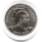 1990年艾森豪誕辰百週年紀念銀幣